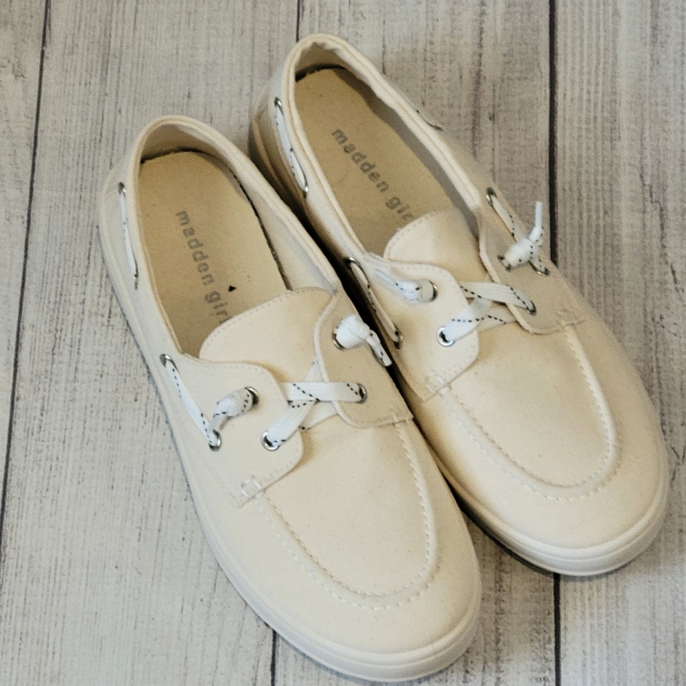 Madden Girl Off-White Casual Loafers